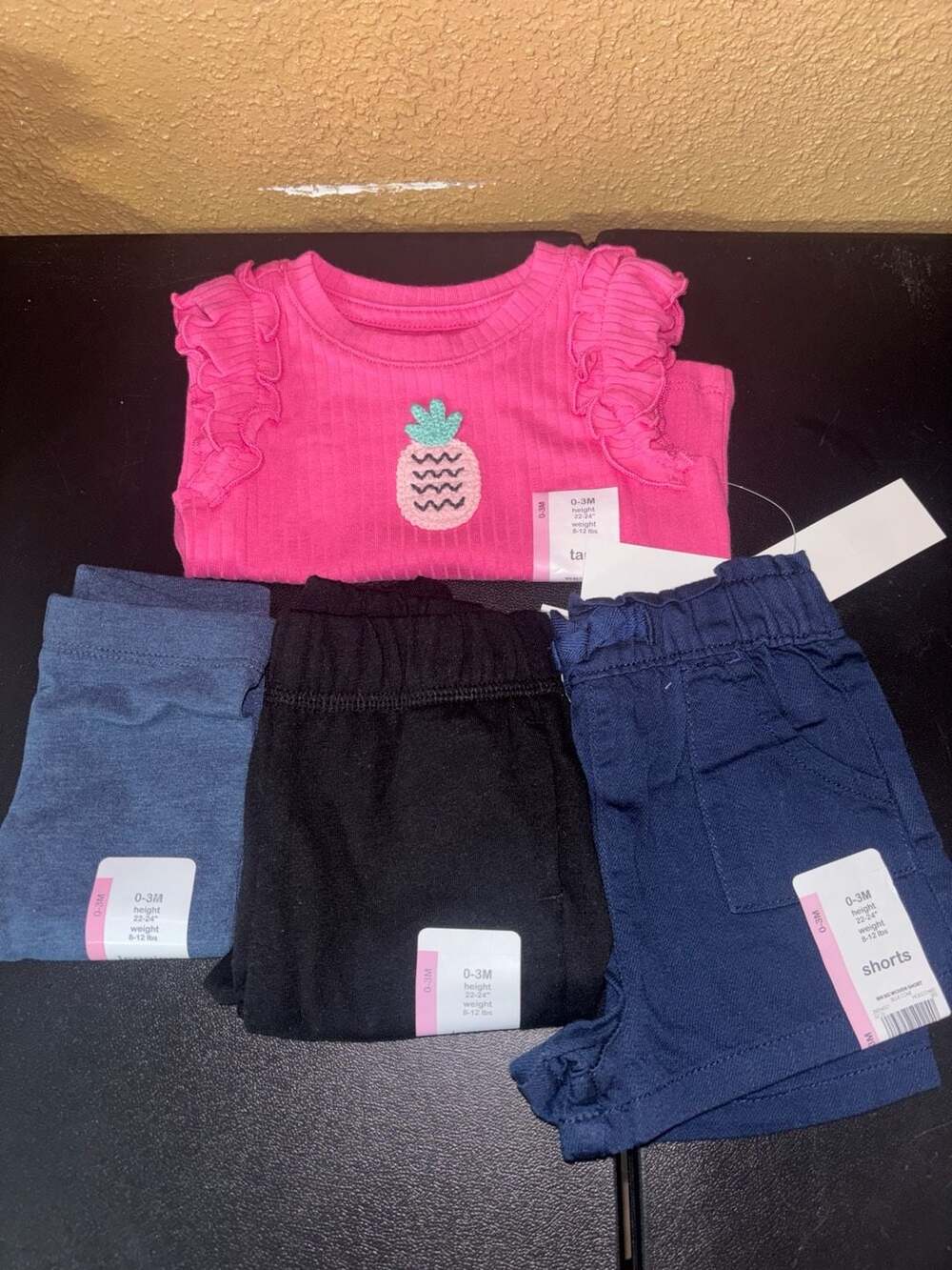 Wonder Nation Baby Girls Shorts 4-Piece Outfit Set